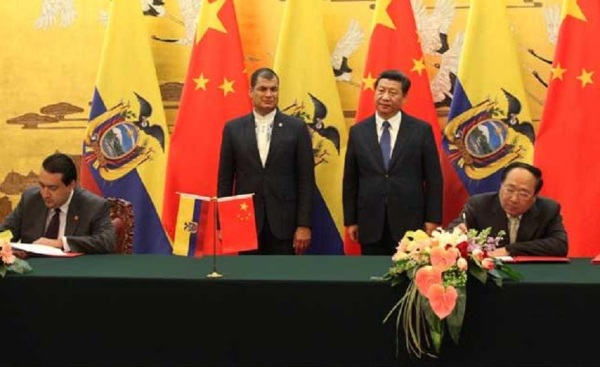 El presidente Correa y su homólogo Xi Jinping  Enero 2015
